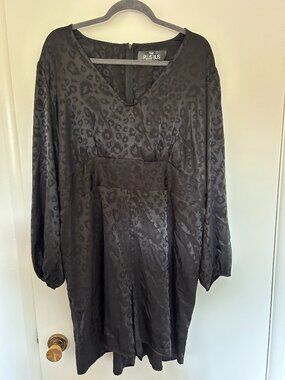 Women's exclusive Plus Bus black satin romper